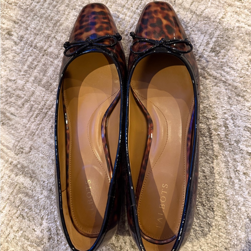 Talbots Vanessa Tortoiseshell Patent Leather Block Heel Pumps ( Size 101/2)